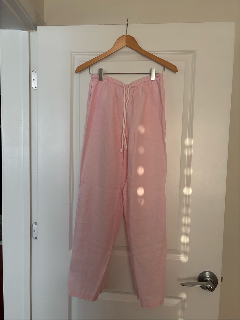 Aritzia Light Pink Linen Drawstring Pants